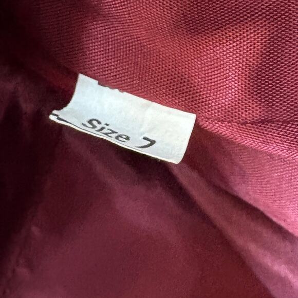 Vintage Royce Wool Crop Blazer Jacket Womens 7 Purple Maroon 80s Professional - Picture 7 of 12